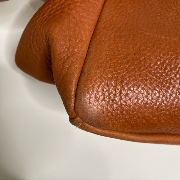 Y2K Vintage Fossil Cognac Genuine Pebbled Leather Shoulder Bag Purse - Picture 10 of 16